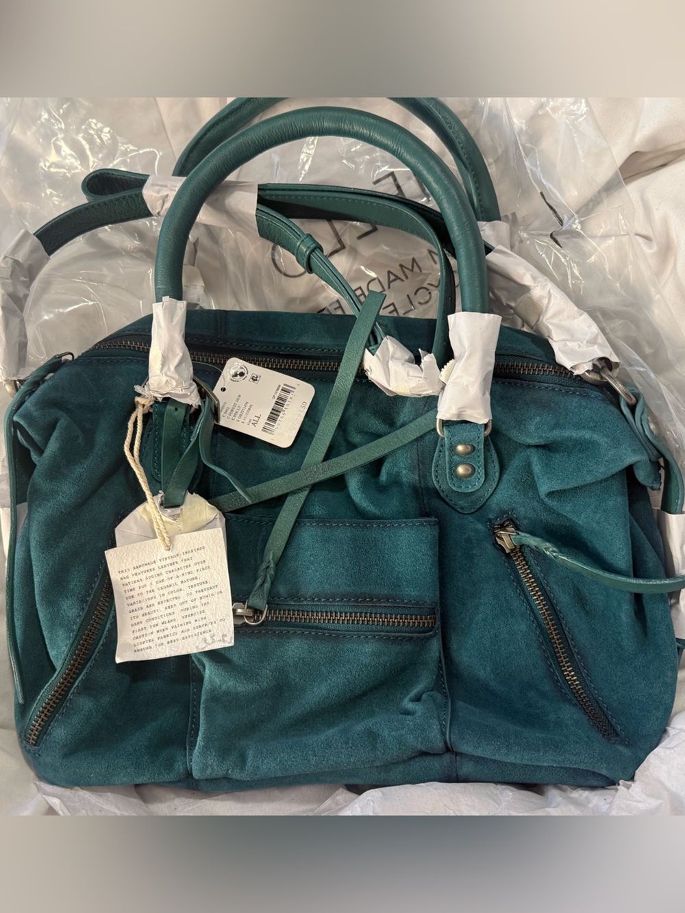 Free People Teal Suede Baby Emerson